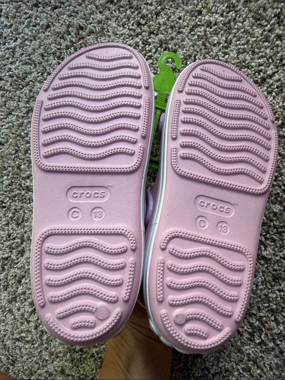 NWT CROCS Kids Pink Dual-Strap Sandals size toddler 13